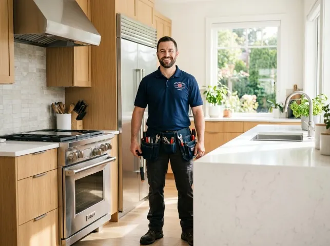 Appliance Repair Hero technician after an appliance repair in a Maine home